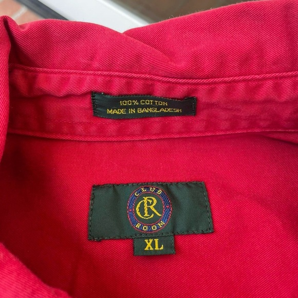 Vintage club room red button front utility shirt sz xl - Picture 7 of 7